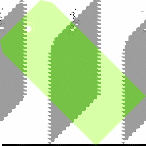 Blank Tag: 5-3/4'' High, Green, Synthetic Paper